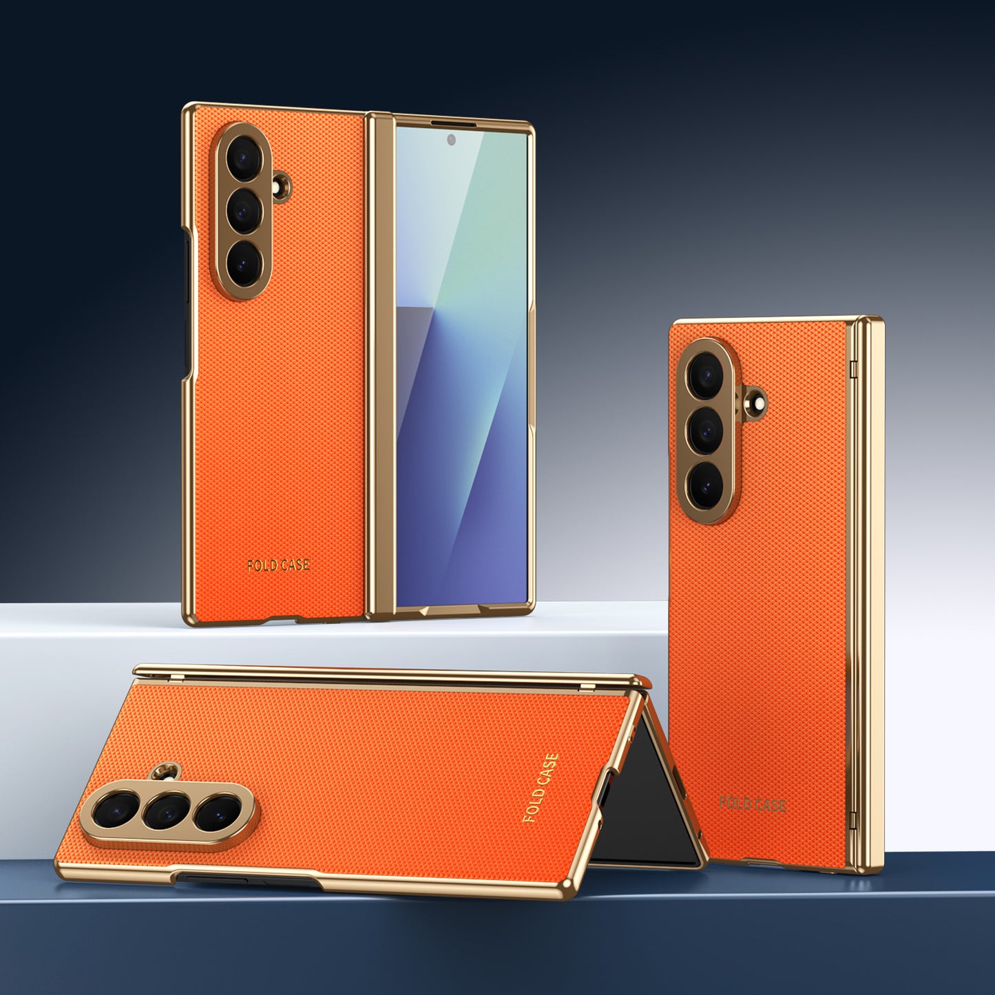 Luxury Flip Fold Back Cover for Samsung Galaxy Z Fold with Stand and Camera Protection