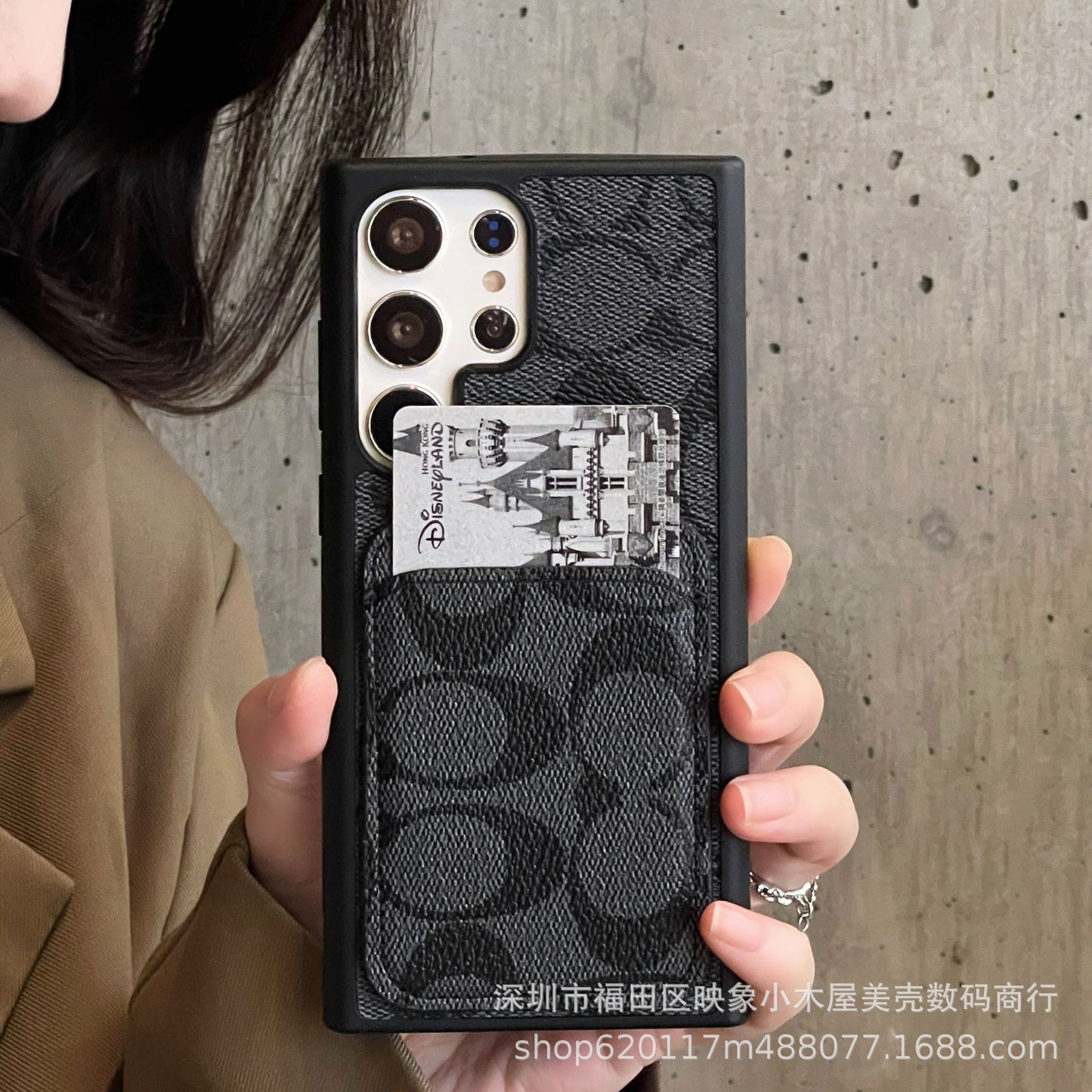 Premium Leather Card Holder Phone Case with Back Pocket and Camera Protection