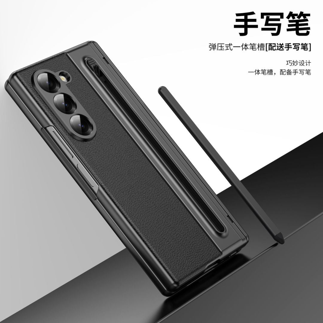 Gold Leather Case with Foldable Stand & S Pen Slot for Samsung Galaxy S Series