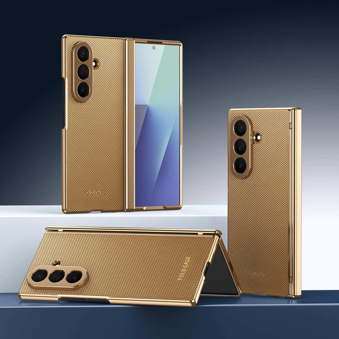 Luxury Flip Fold Back Cover for Samsung Galaxy Z Fold with Stand and Camera Protection