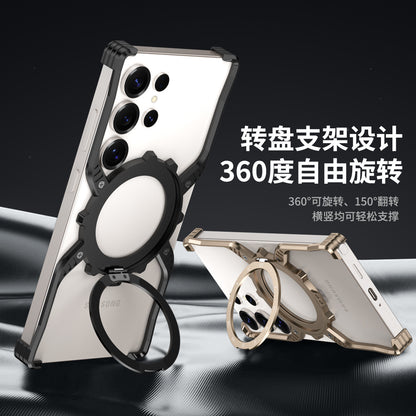 Metal Gear Ring Stand Phone Case with Hidden Kickstand and Camera Protection
