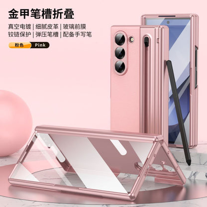 Gold Leather Case with Foldable Stand & S Pen Slot for Samsung Galaxy S Series