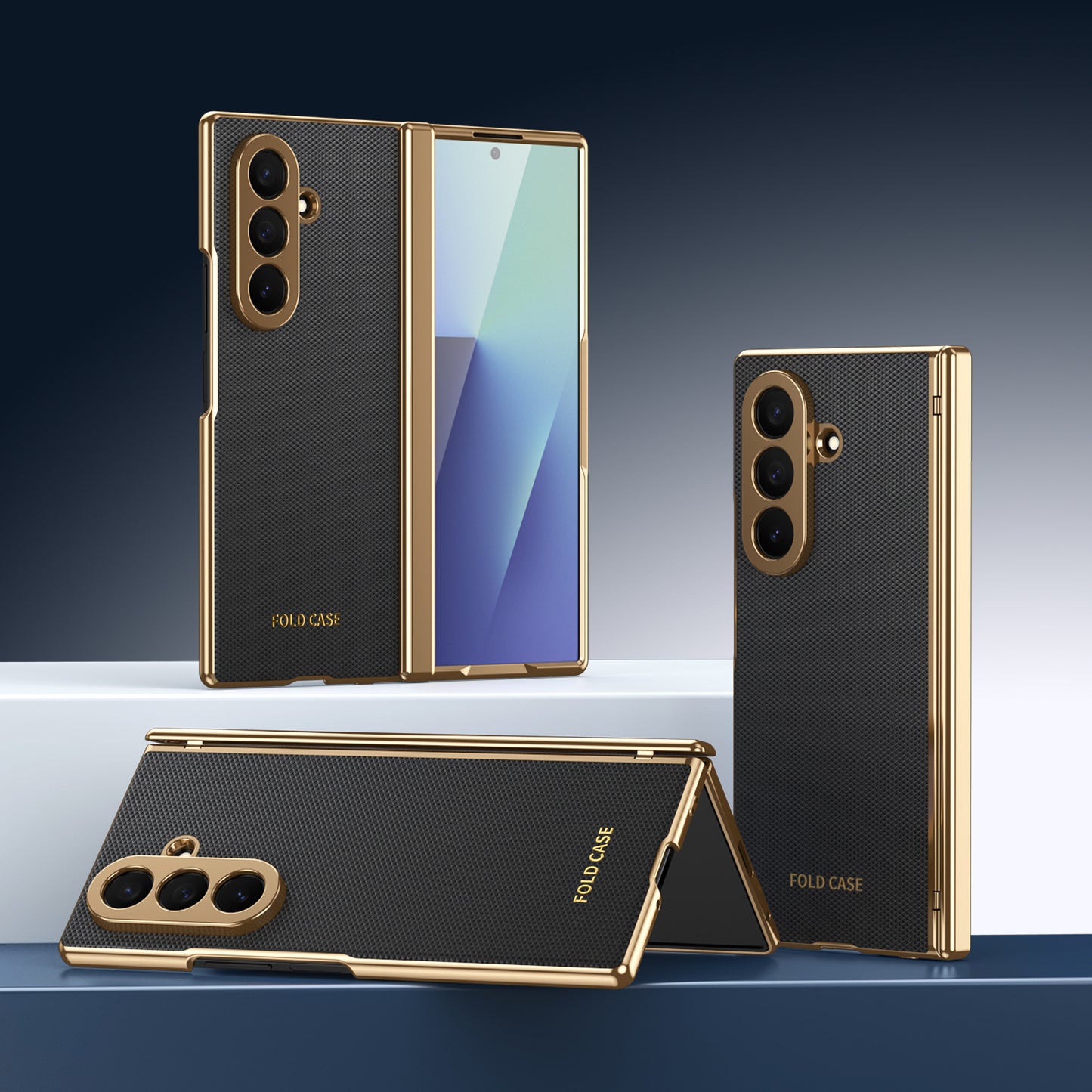 Luxury Flip Fold Back Cover for Samsung Galaxy Z Fold with Stand and Camera Protection