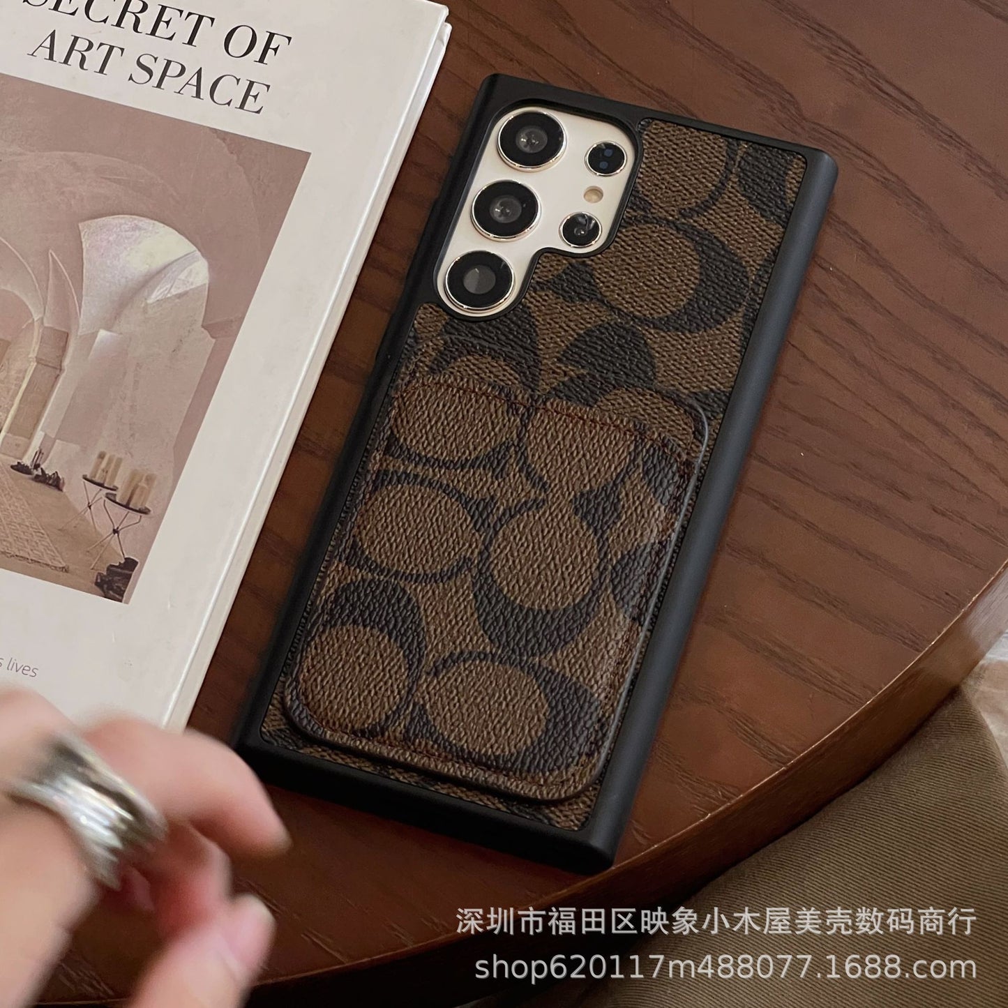 Premium Leather Card Holder Phone Case with Back Pocket and Camera Protection