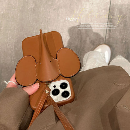 Premium Leather Mobile Cover Collection – Elephant Design, Strap Case & Card Holder Case