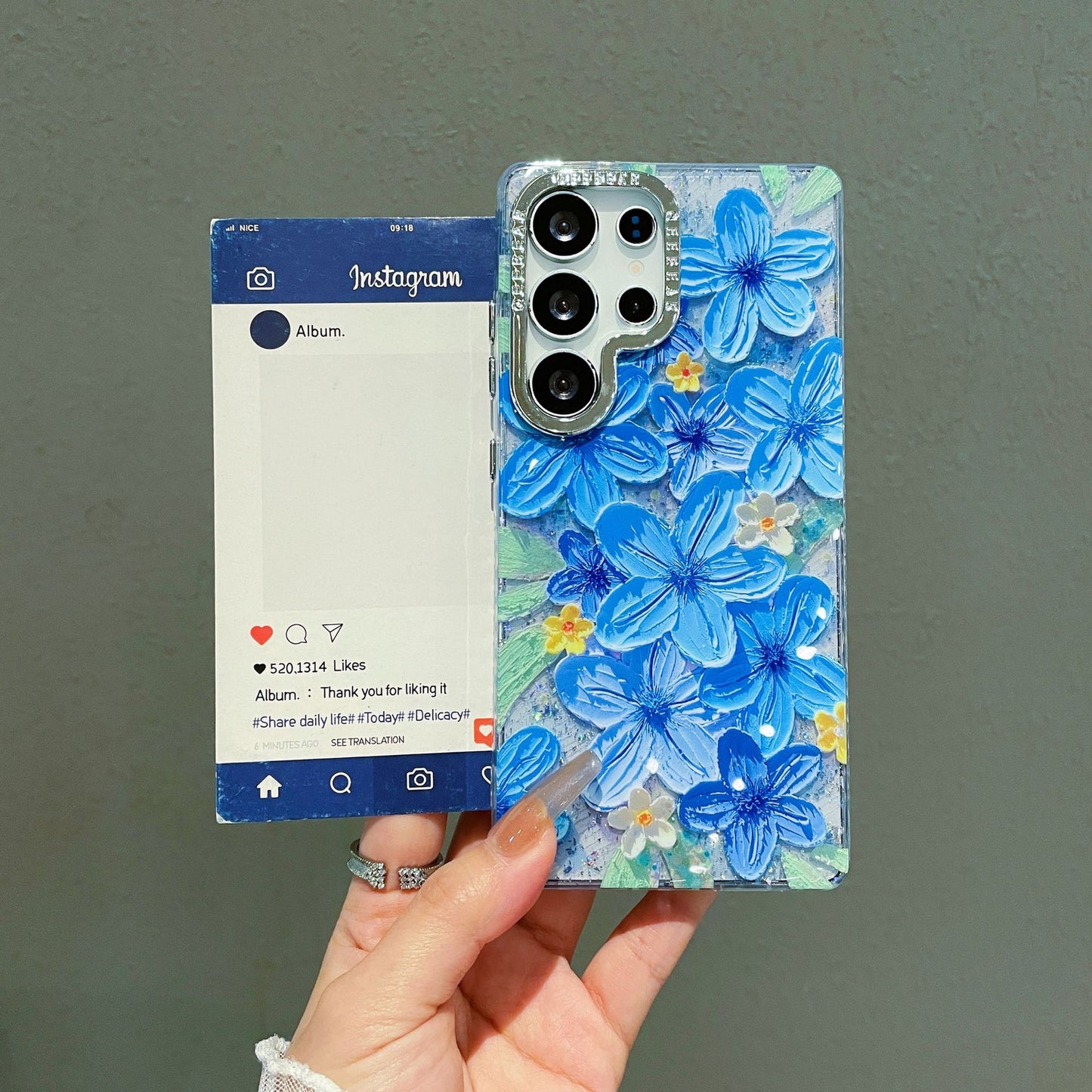 Butterfly & Floral Glitter Mobile Covers – Diamond Border Transparent Designer Cases