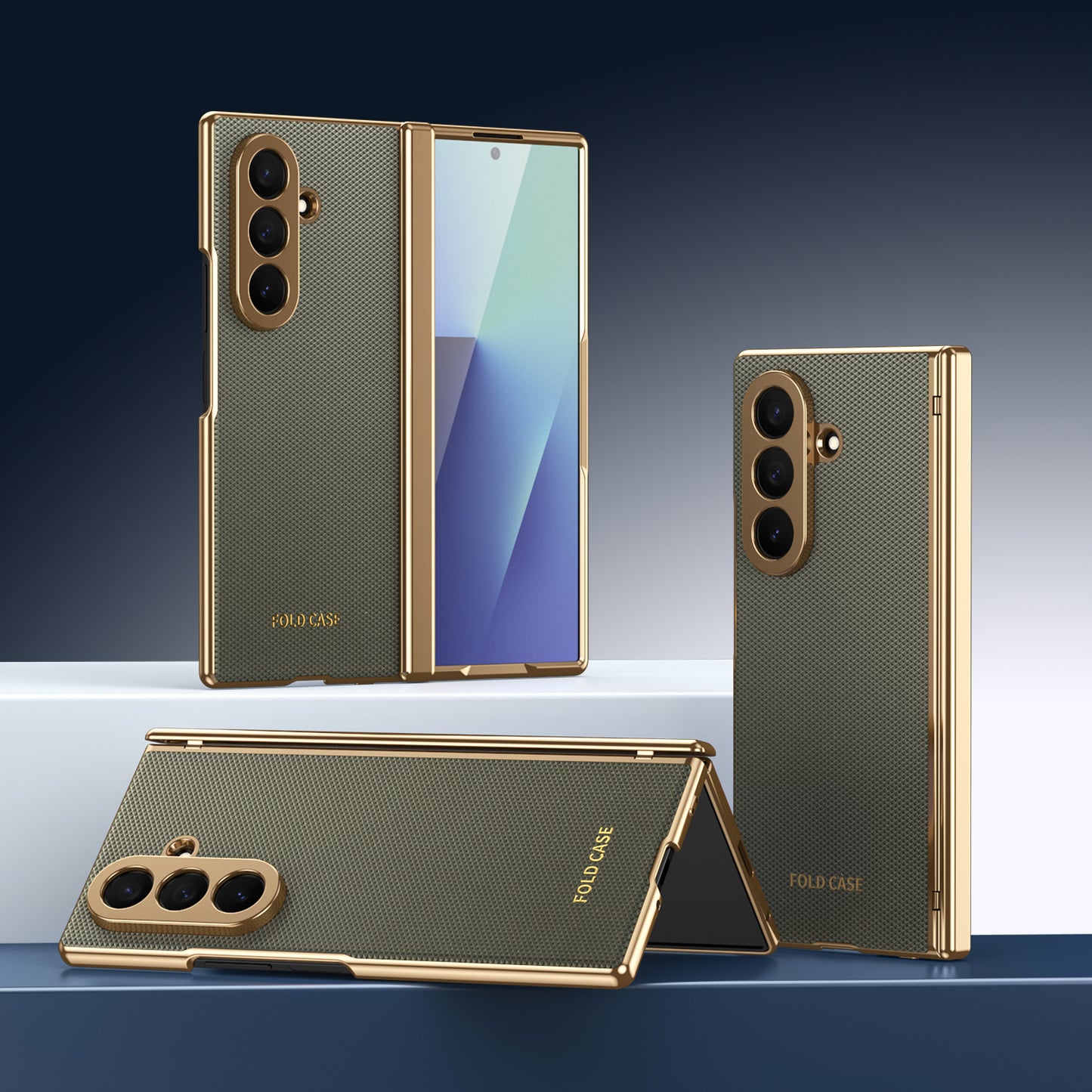 Luxury Flip Fold Back Cover for Samsung Galaxy Z Fold with Stand and Camera Protection