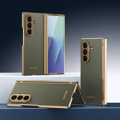 Luxury Flip Fold Back Cover for Samsung Galaxy Z Fold with Stand and Camera Protection