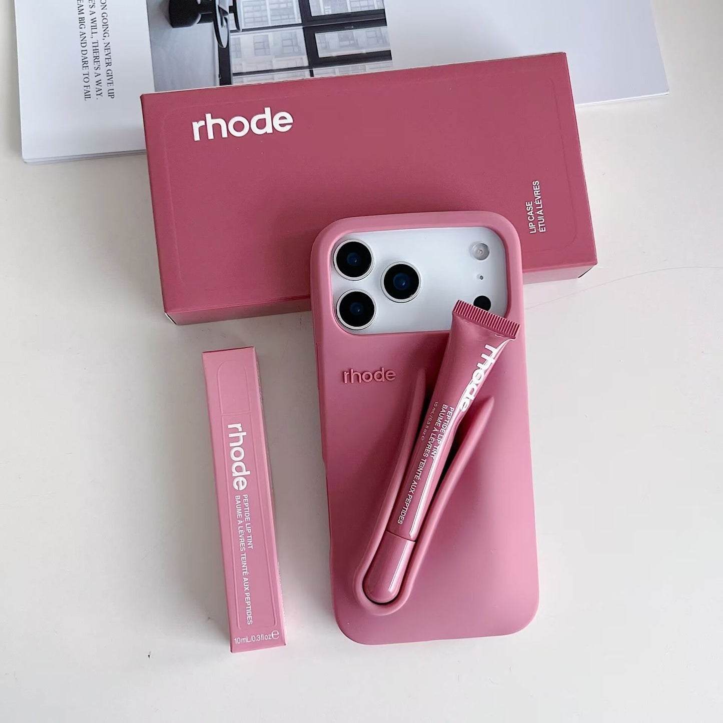 Soft Silicone Phone Case with Built-in Grip Strap Holder