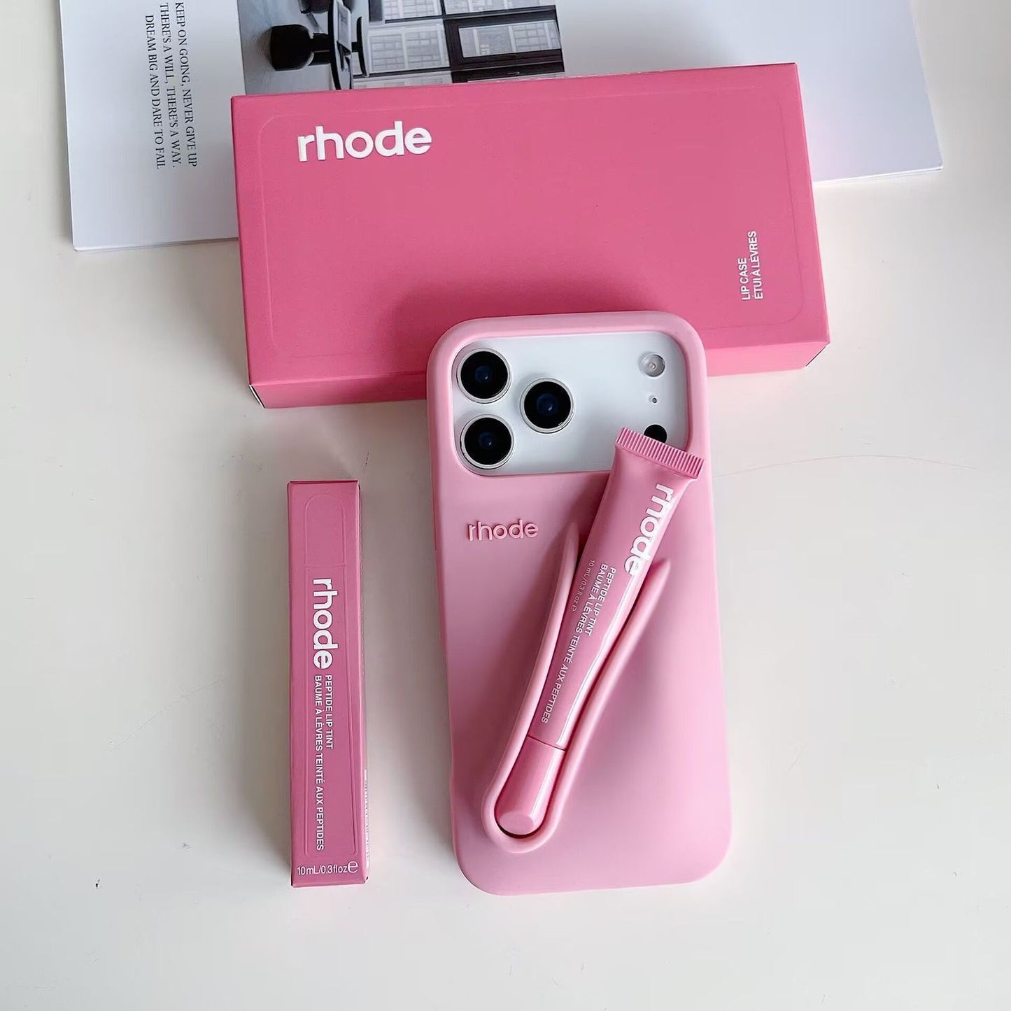 Soft Silicone Phone Case with Built-in Grip Strap Holder