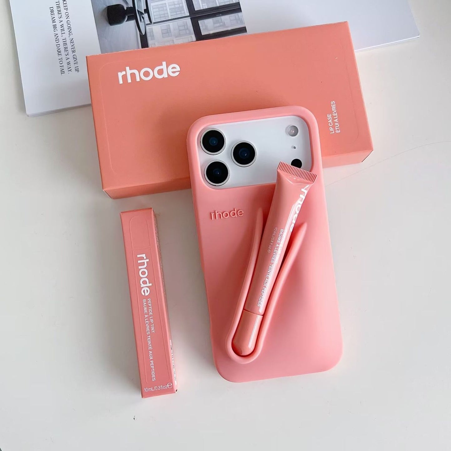 Soft Silicone Phone Case with Built-in Grip Strap Holder