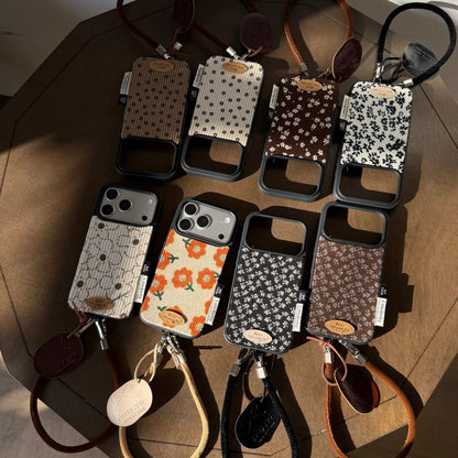 Fabric Floral Phone Case with Hand Strap