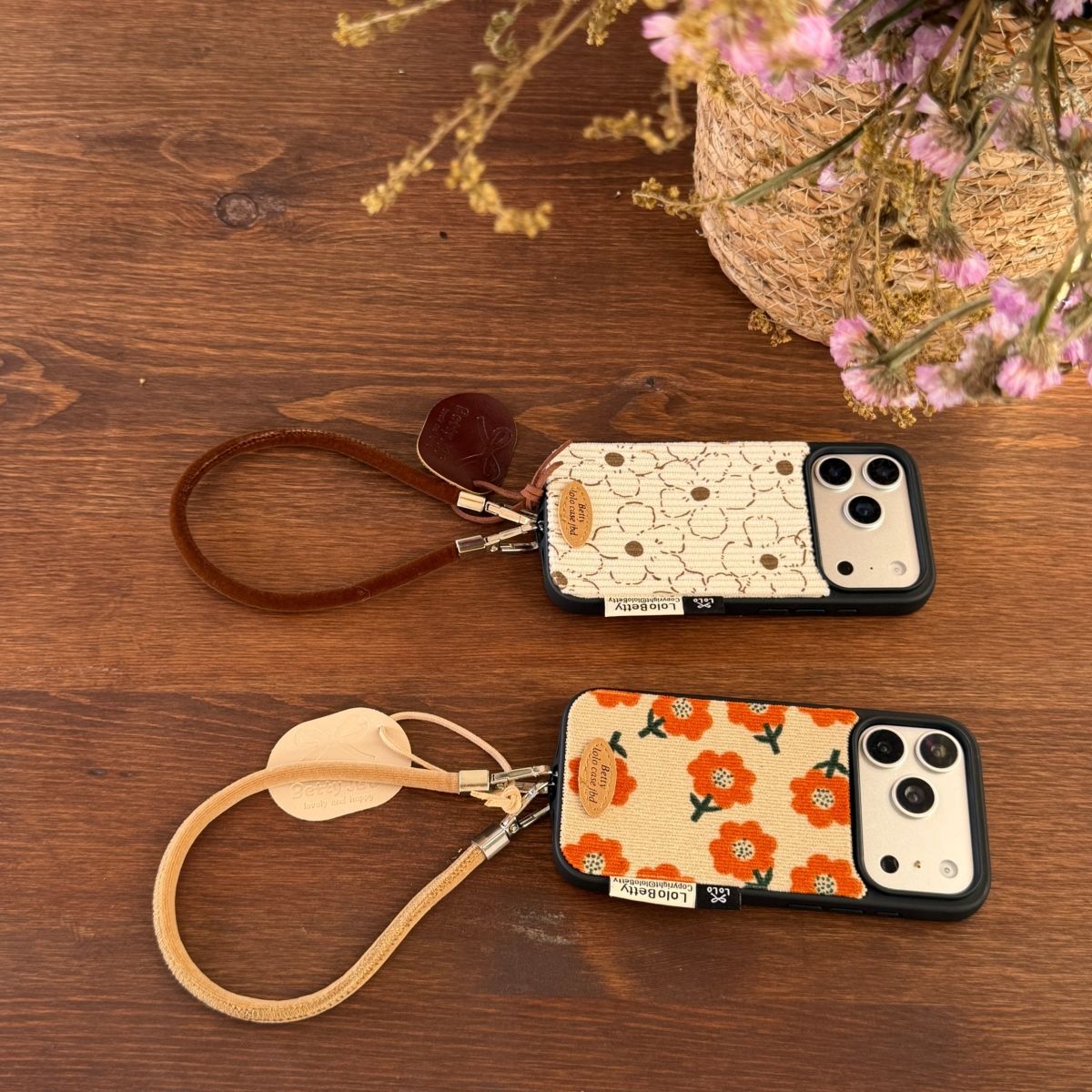 Fabric Floral Phone Case with Hand Strap