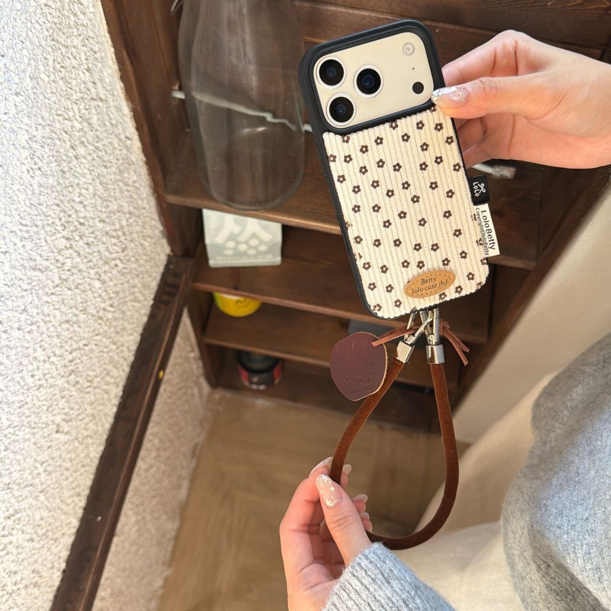 Fabric Floral Phone Case with Hand Strap