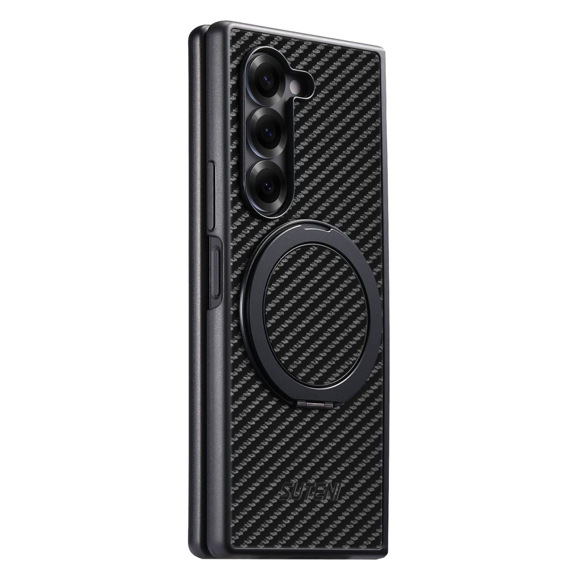 Carbon Fiber Back Cover with Ring Stand for Samsung Galaxy Z Fold Series
