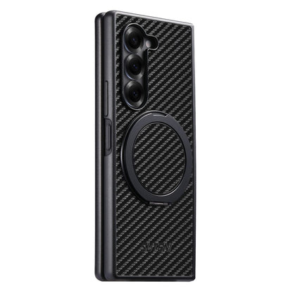 Carbon Fiber Back Cover with Ring Stand for Samsung Galaxy Z Fold Series