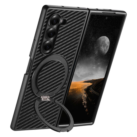 Carbon Fiber Back Cover with Ring Stand for Samsung Galaxy Z Fold Series