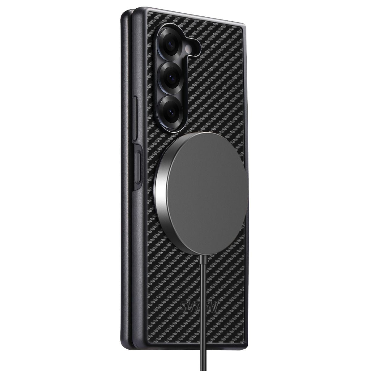 Carbon Fiber Back Cover with Ring Stand for Samsung Galaxy Z Fold Series