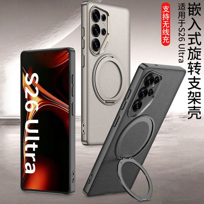 Ring Stand Back Cover with Wireless Charging Support for Samsung Galaxy S26 Ultra