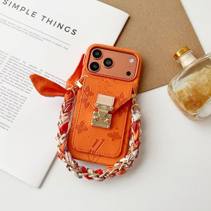 Brown Textured Back Cover with Lock Detail for iPhone