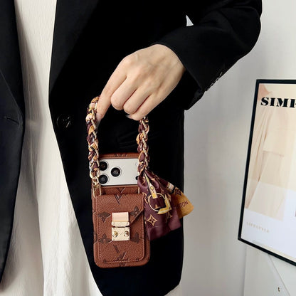 Brown Textured Back Cover with Lock Detail for iPhone