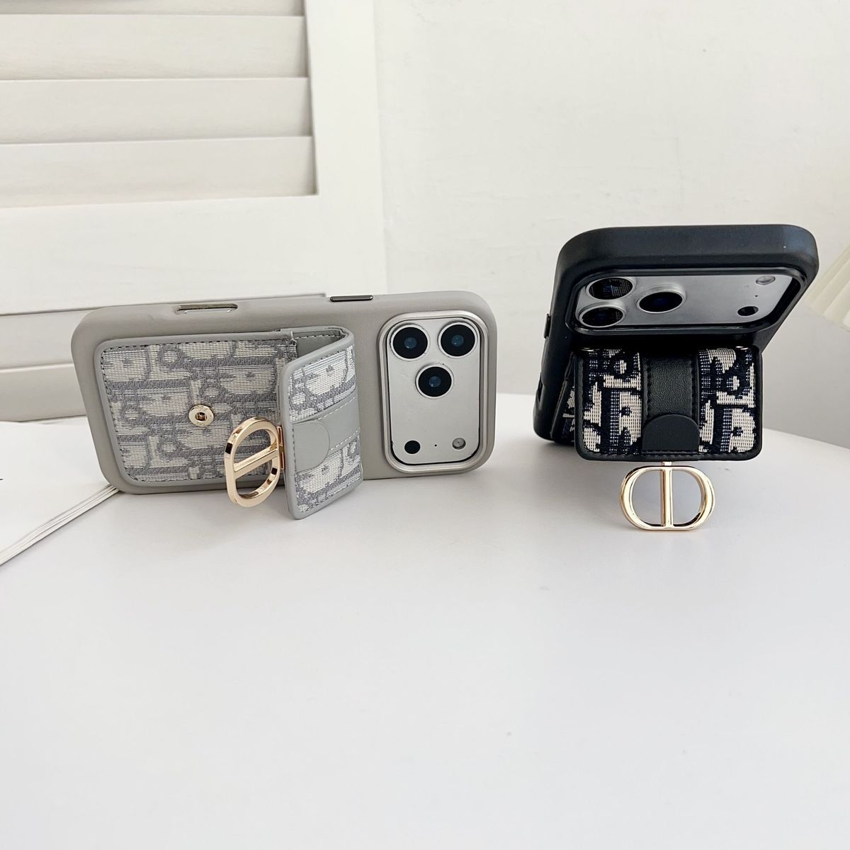 Designer Chain Strap Card Holder Back Cover Compatible with iPhone Models