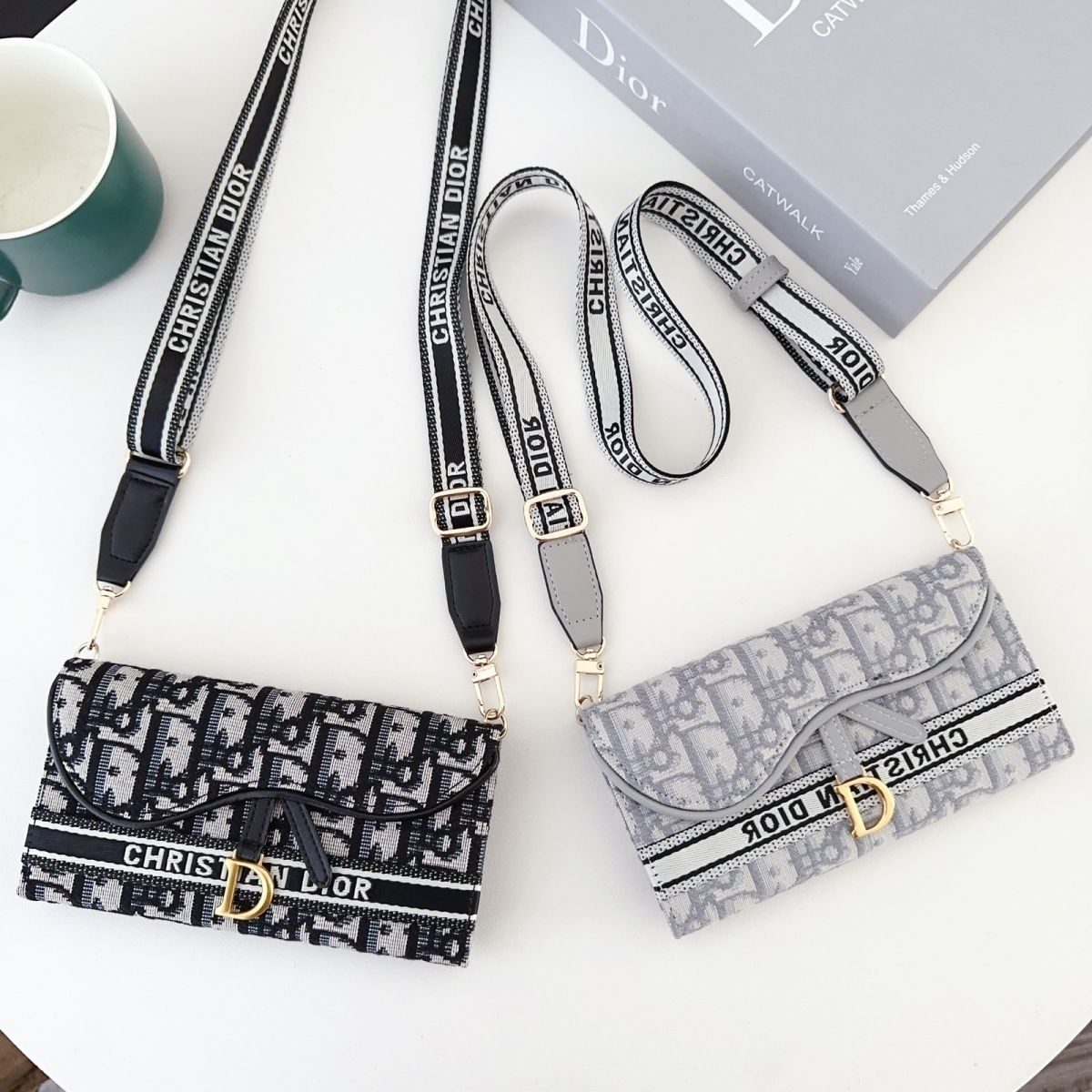 Monogram Pattern Back Cover with Chain Strap for iPhone