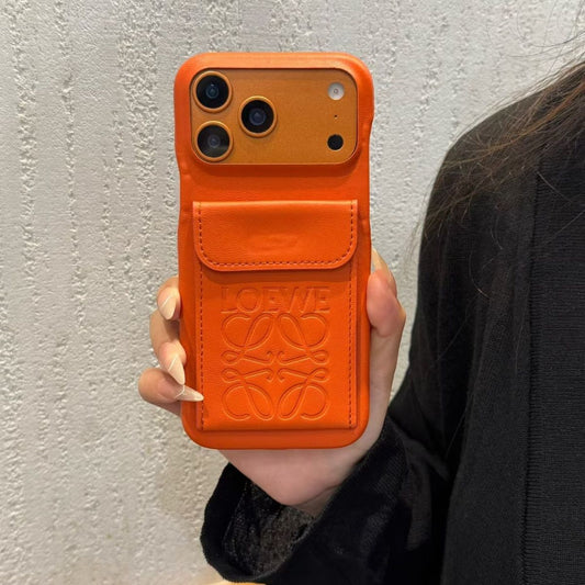 iPhone Leather Back Case with Card Holder Pocket