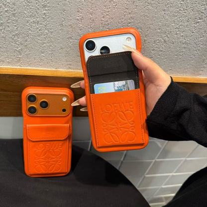 iPhone Leather Back Case with Card Holder Pocket