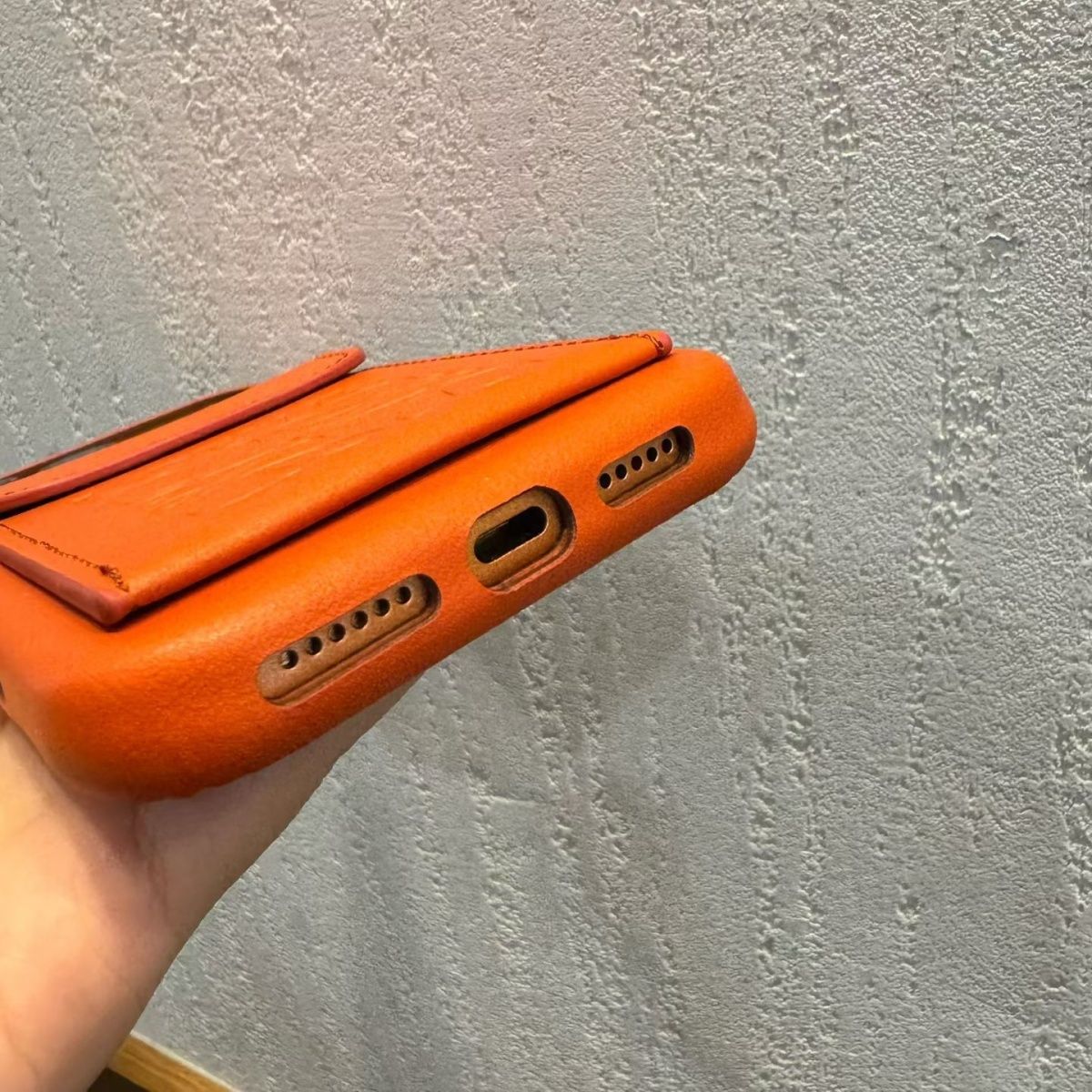 iPhone Leather Back Case with Card Holder Pocket