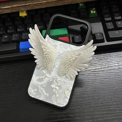 iPhone 3D Angel Wings Back Cover with Shockproof Frame