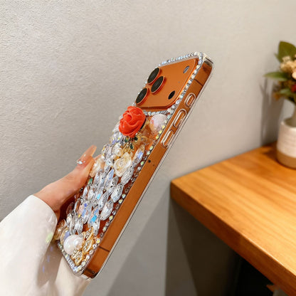 iPhone Diamond Crystal Floral Back Cover with Rhinestone Design