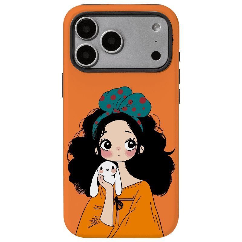 Cute Cartoon Girl Aesthetic Phone Case – Soft Protective Back Cover