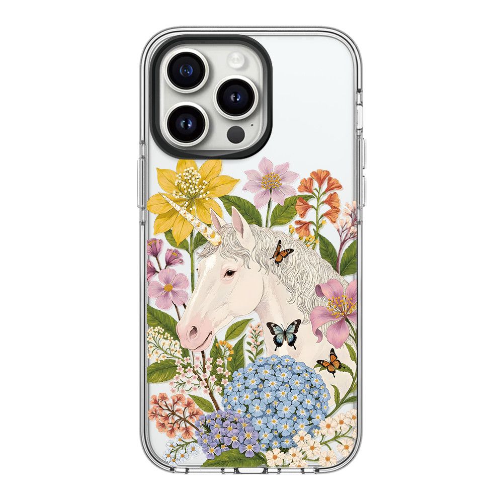 Luxury Unicorn Floral Glass Phone Case – Premium Shockproof Designer Back Cover