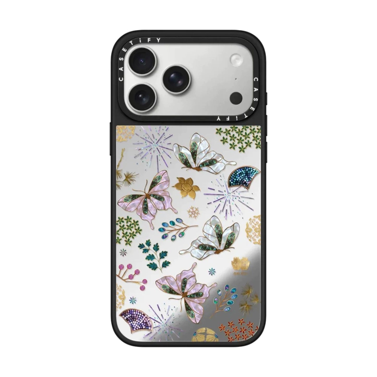 Luxury Butterfly Floral Aesthetic Phone Case – Transparent Protective Back Cover