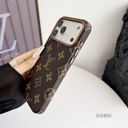 Brown Monogram Pattern Back Cover for iPhone – Slim Protective Case