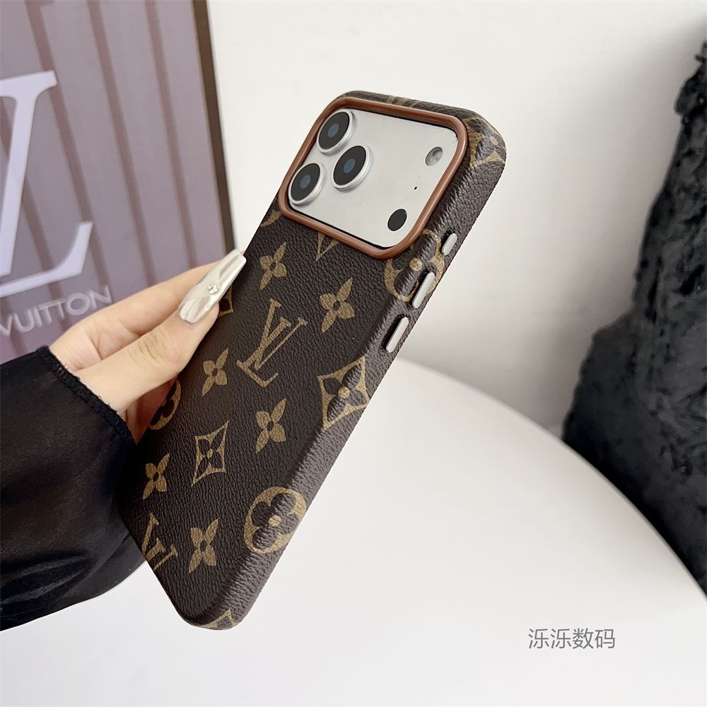 Brown Monogram Pattern Back Cover for iPhone – Slim Protective Case