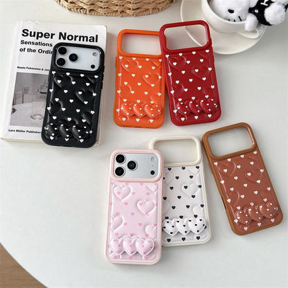 Heart Pattern Card Holder Silicone Phone Case – Soft Grip, Cute Design & Shock Protection
