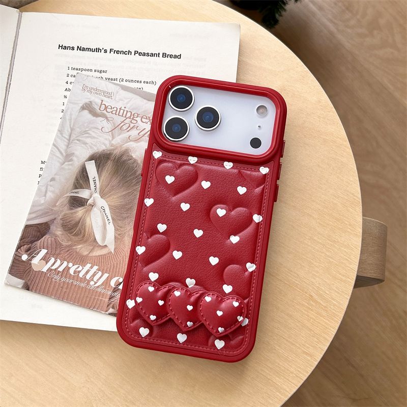 Heart Pattern Card Holder Silicone Phone Case – Soft Grip, Cute Design & Shock Protection