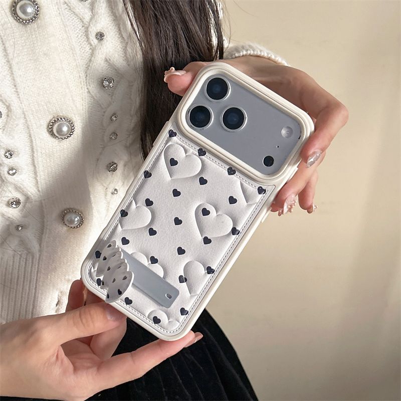 Heart Pattern Card Holder Silicone Phone Case – Soft Grip, Cute Design & Shock Protection