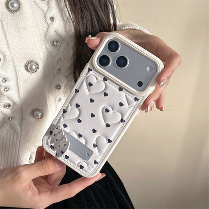 Heart Pattern Card Holder Silicone Phone Case – Soft Grip, Cute Design & Shock Protection