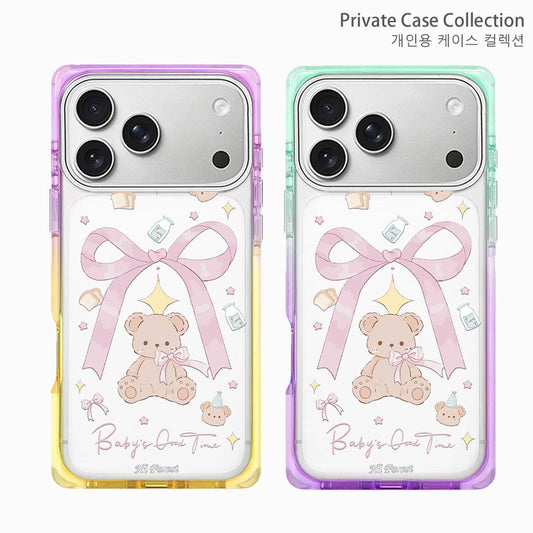 Baby’s Good Time Teddy Bow Designer Phone Case with Gradient Border