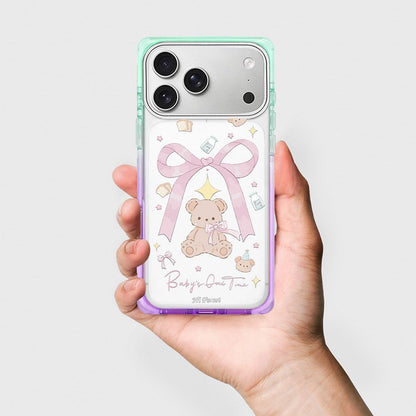 Baby’s Good Time Teddy Bow Designer Phone Case with Gradient Border