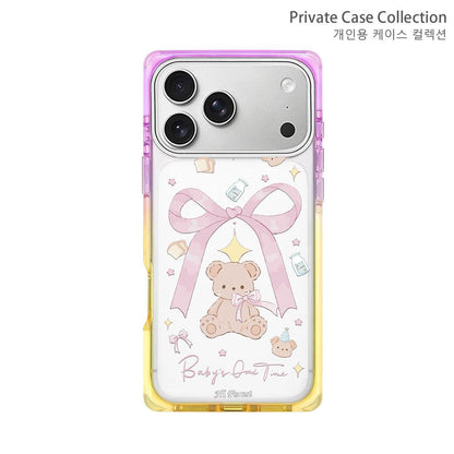 Baby’s Good Time Teddy Bow Designer Phone Case with Gradient Border