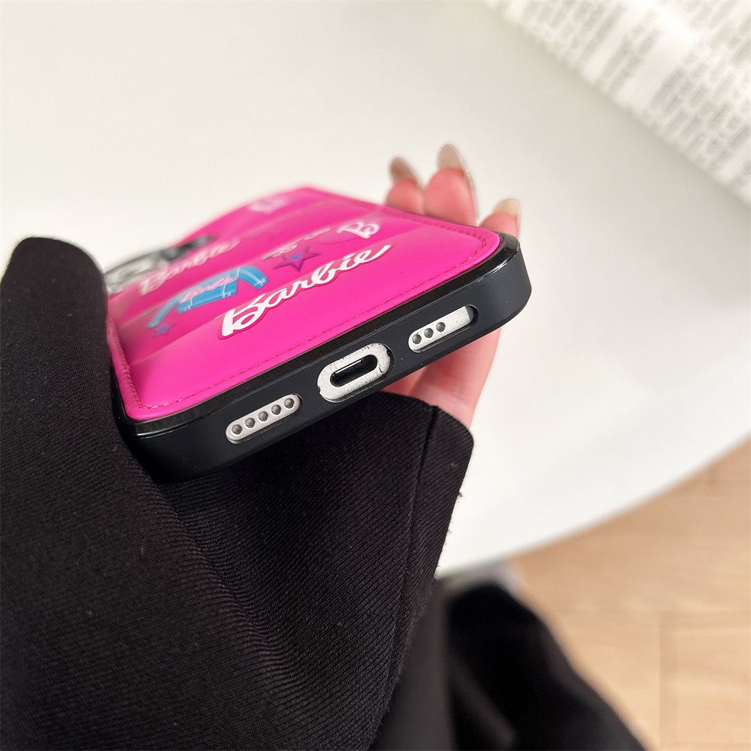 Barbie Pink Wallet iPhone Case with Card Holder – Cute Aesthetic Cover