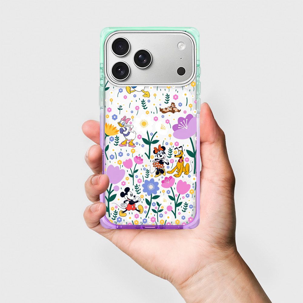 Cute Cartoon Floral iPhone Case | Transparent Color-Edge Shockproof Back Cover
