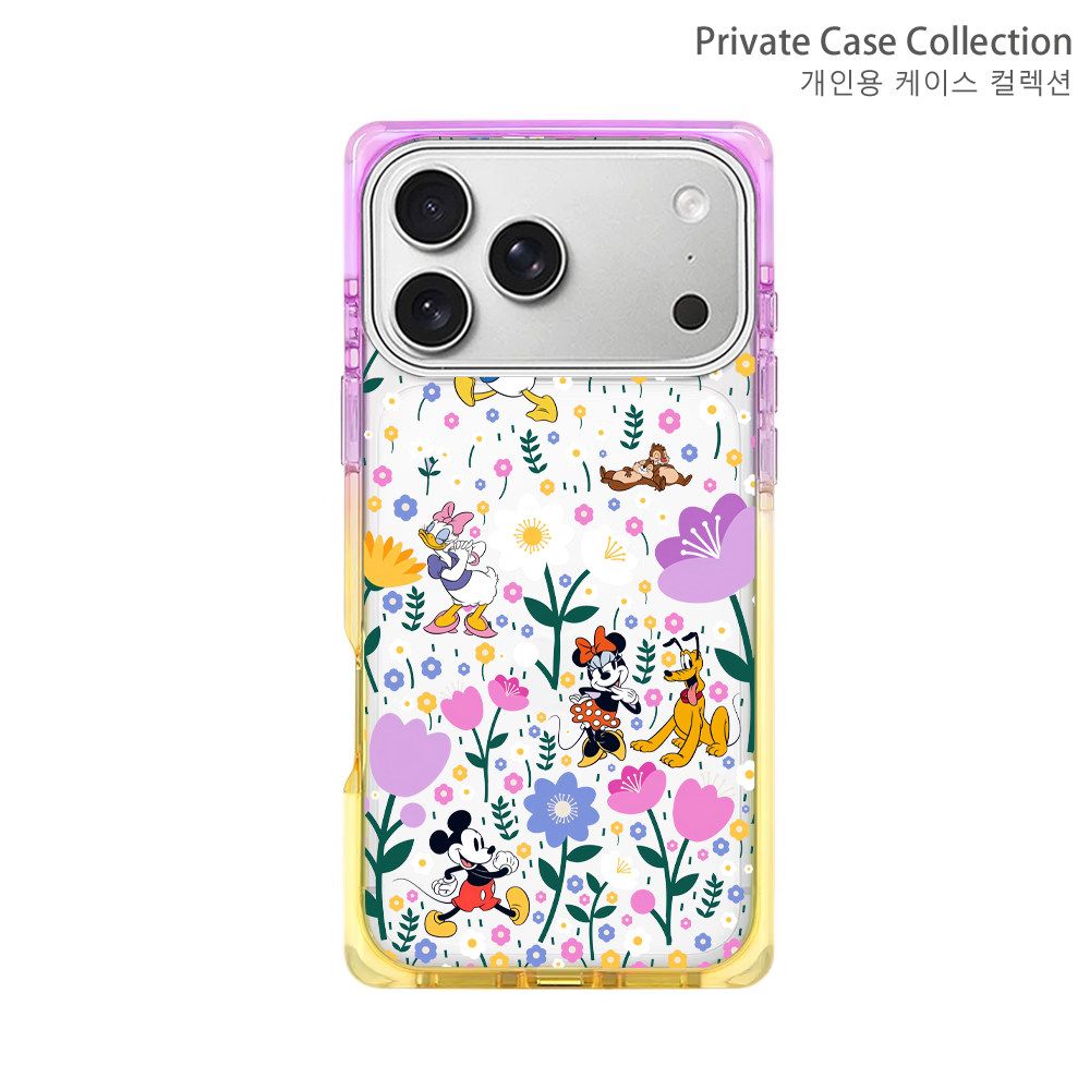 Cute Cartoon Floral iPhone Case | Transparent Color-Edge Shockproof Back Cover