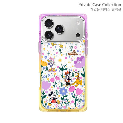 Cute Cartoon Floral iPhone Case | Transparent Color-Edge Shockproof Back Cover