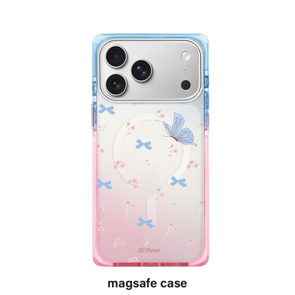 Pastel Butterfly & Bow Gradient Transparent iPhone Case
