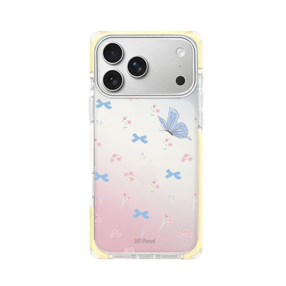 Pastel Butterfly & Bow Gradient Transparent iPhone Case